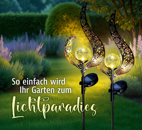 2er-Pack Solar-Gartenstecker �Wave�