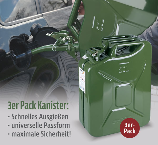 3er-Pack Benzin-/Dieselkanister