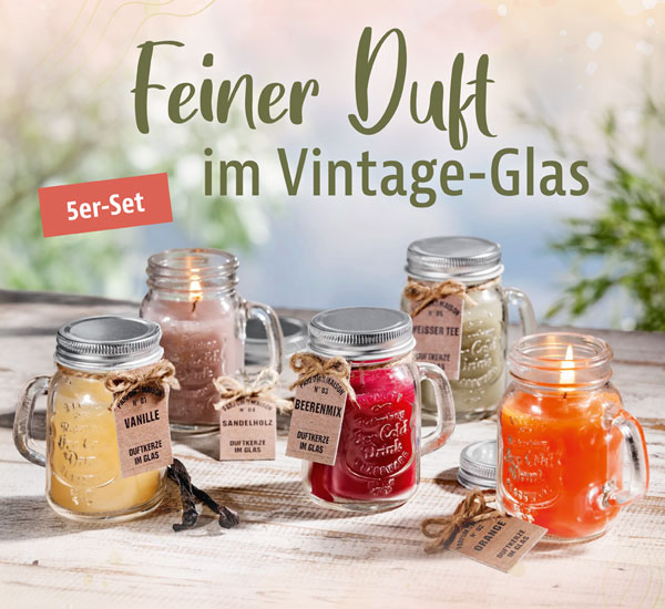 5er-Set Duftkerzen im Glas