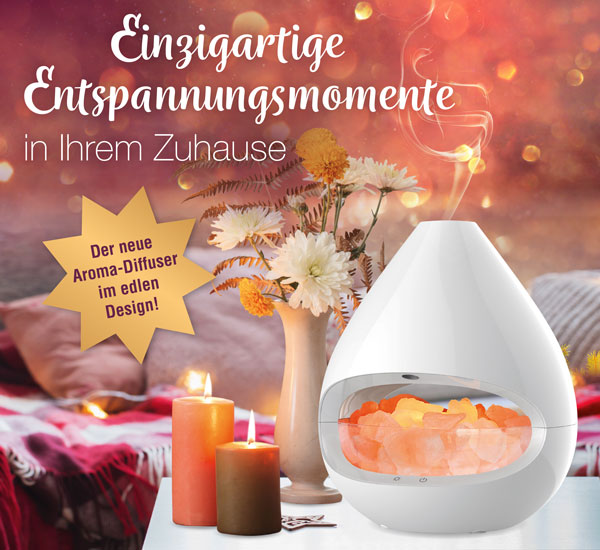 Aroma-Diffuser mit Salzkristall-Leuchte, Luftbefeuchter und Ionisator/ f�r �therische �le