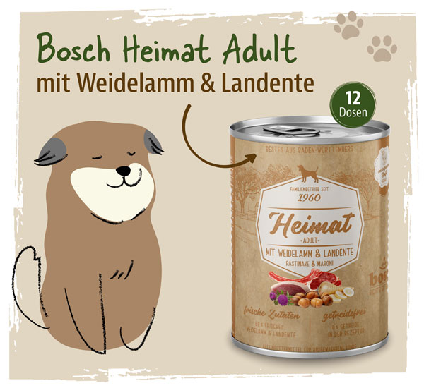 12er-Pack Bosch Heimat Adult Weidelamm & Landente