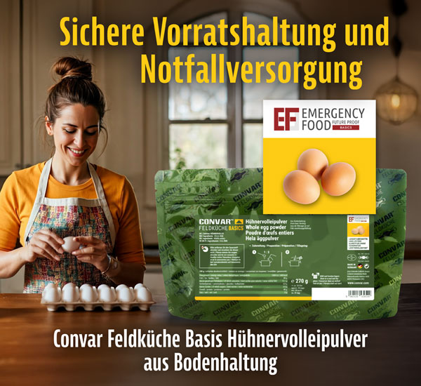Convar Feldk�che Basics H�hnervolleipulver aus Bodenhaltung