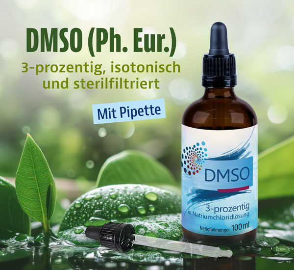 DMSO 3-prozentig in Natriumchloridl�sung 100 ml / 99,9% rein / Ph. Eur. / Pipettenflasche