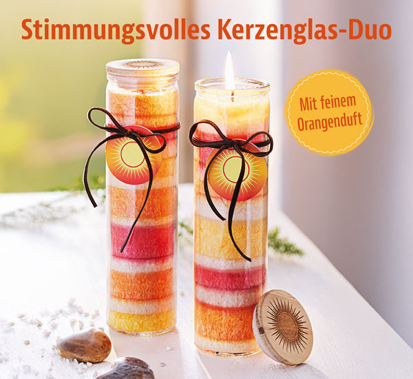 2er-Pack Duftkerzen �Happy� im Glas