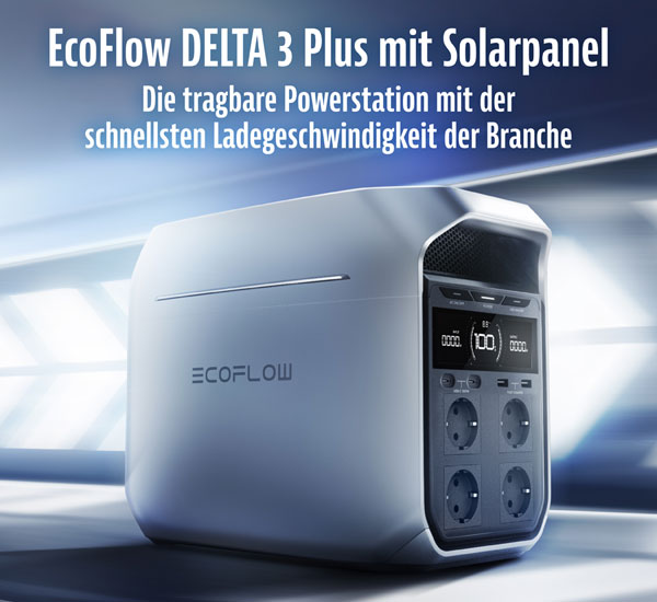 EcoFlow DELTA 3 Plus Powerstation 1024 Wh mit Solarpanel 400 W