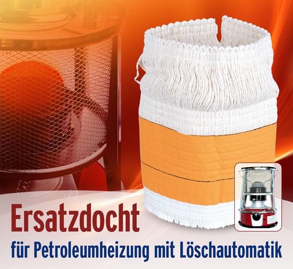Ersatzdocht f�r Petroleumheizung mit L�schautomatik