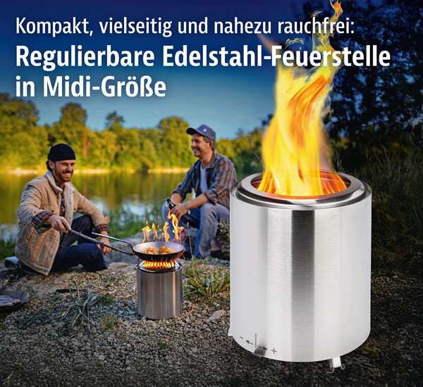 Feuertonne Midi aus Edelstahl