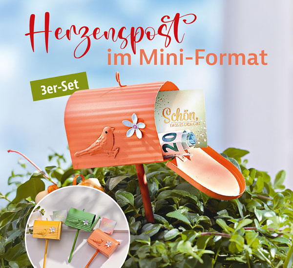 3er-Set Geldgeschenk Briefkasten mit Karte