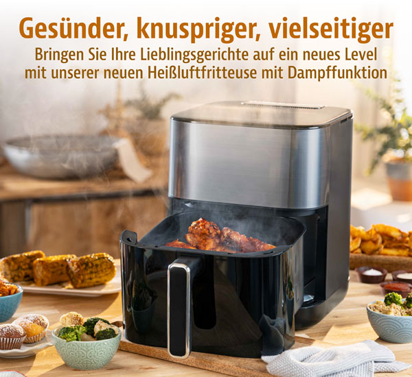  Hei�luftfritteuse mit Dampffunktion 