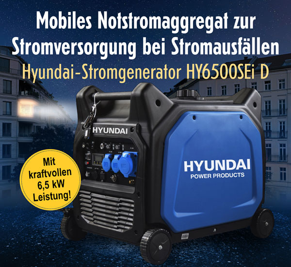 Hyundai&nbsp;Inverter-Stromgenerator HY6500SEi D Max. Leistung: 6.5 kW