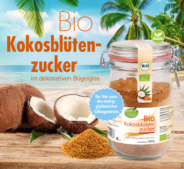 Kopp Vital �  Bio Kokosbl�tenzucker im B�gelglas - vegan