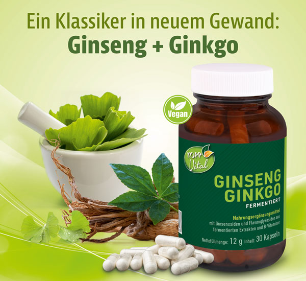 Kopp Vital �  Ginseng + Ginkgo fermentiert Kapseln plus B-Vitamine / einzigartiges Fermentationsverfahren