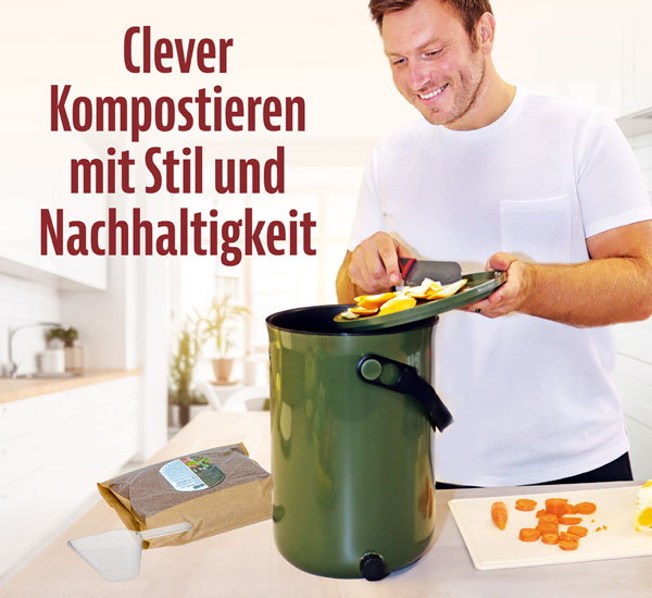 K�chenkomposter Bokashi Set 2 x 9,6 Liter Eimer inkl. 1 Kg Ferment