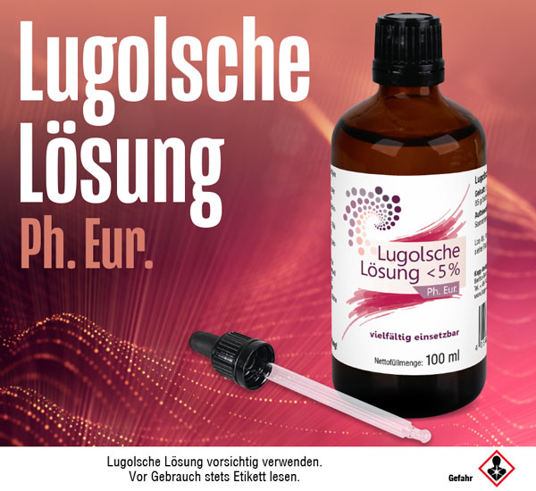 Lugolsche L�sung < 5% / zertifizierte Pipette / 100 ml / Jod in Premiumqualit�t