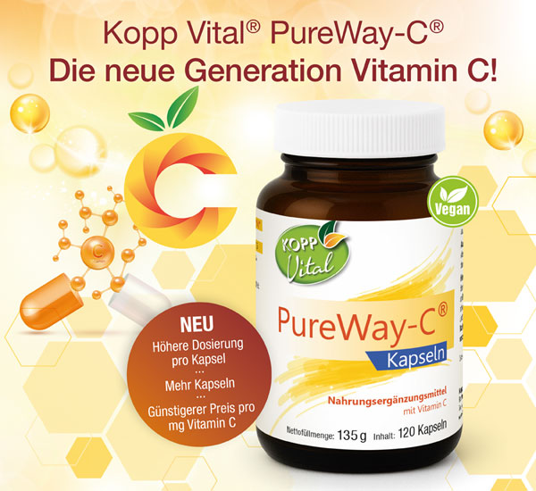 Kopp Vital �  PureWay-C �  Kapseln /&nbsp;950 mg Vitamin C / Hochdosiert / Schnelle Resorption / Vegan