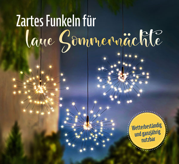 3er-Pack Solar-H�ngelichter �Feuerwerk�