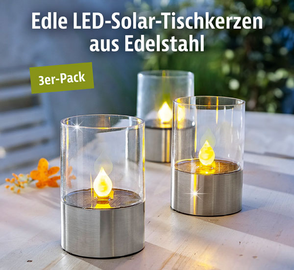 3er-Pack Solar-Tischleuchten �Flame�